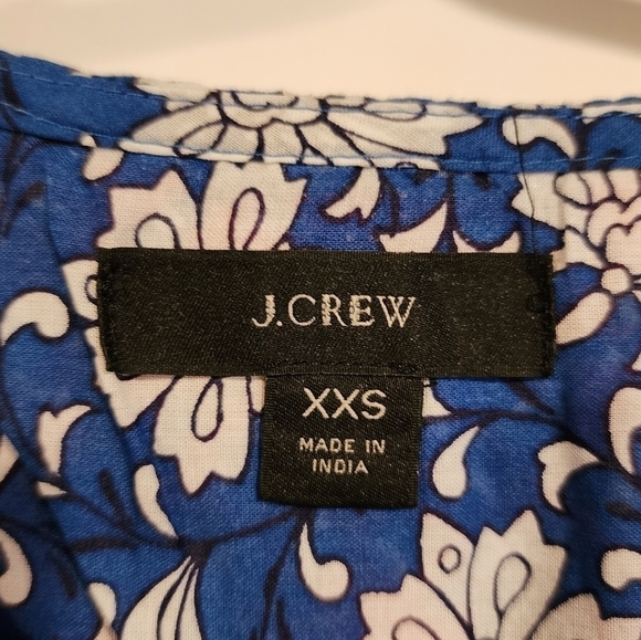 J. Crew Embroidered Cross Stitch Cotton Voile Top Floral Tassels Lightweight XXS - Picture 7 of 12